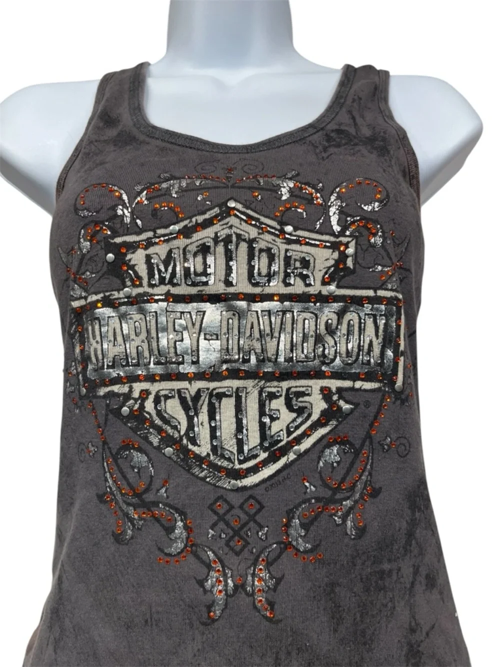 Harley Davidson sparkly gray tank size small - Picture 1 of 8